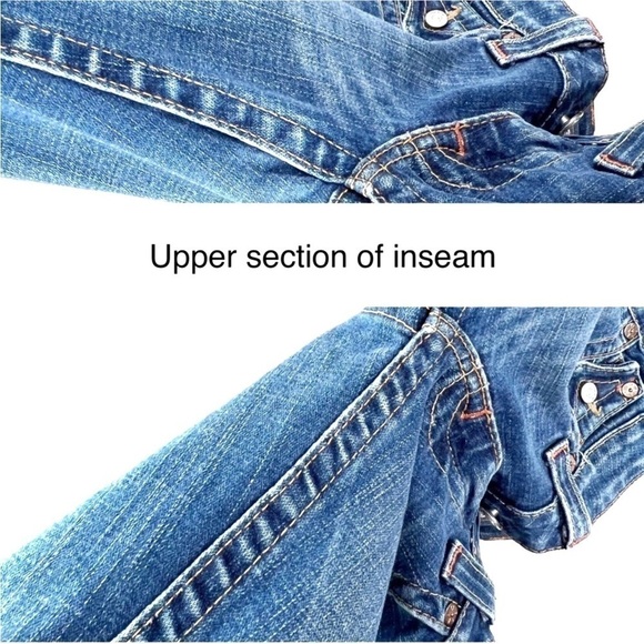 True Religion Jeans “Joey” Flare Twisted Seam Women’s Size 28 / 4 Low Rise - Picture 9 of 11